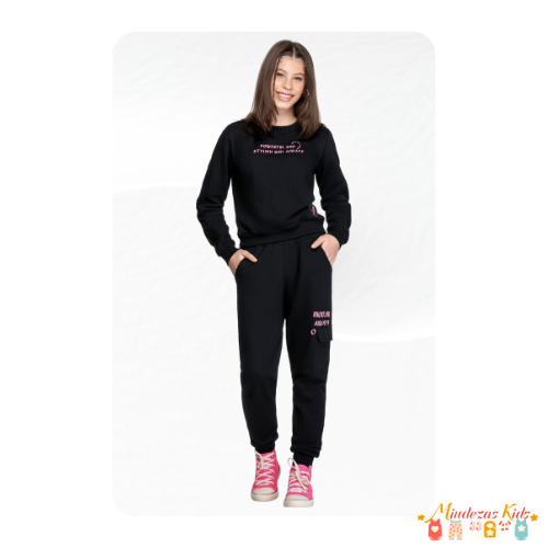 Conjunto de blusão e calça de moletom felpado Mod.me Angero - BLK24