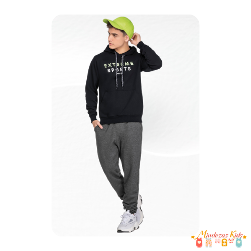 Conjunto de blusão e calça em moletom felpado Angero