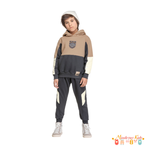 Conjunto de blusão e calça em moletom felpado Angero