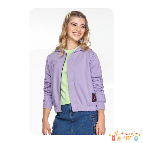 Bomber em moletom felpado Angero BLK24