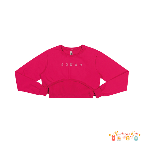 Conjunto de blusas cropped em moletom felpado e ribana comforty Angero