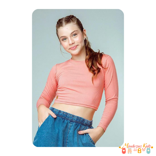 Blusa manga longa em malha comfy Elen L2M