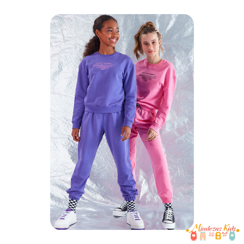 Conjunto de blusão e calça jogger comfy em moletom com pelúcia Lilimoon
