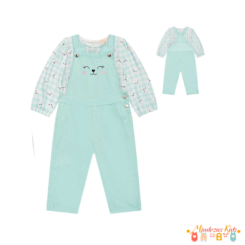Jardineira em sarja e bata em malha fresh Infanti baby