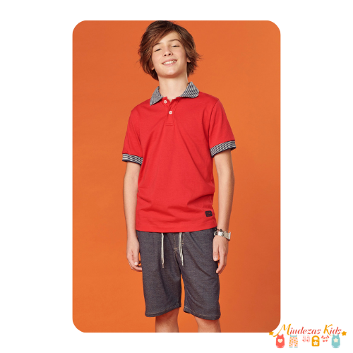 Conjunto de camisa polo e bermuda Johnny Fox