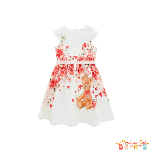 Vestido Ursa em Super Cetim Infanti