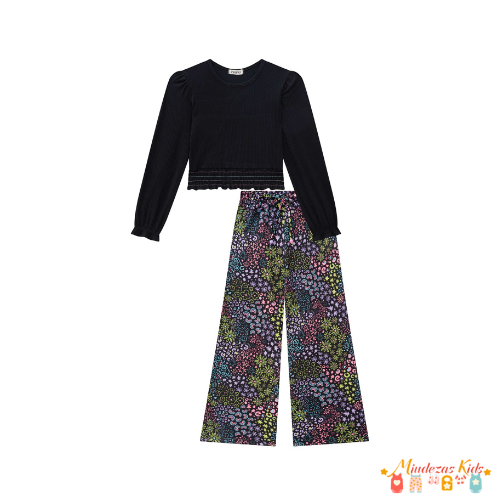 Conjunto de blusa e calça wide leg Infanti