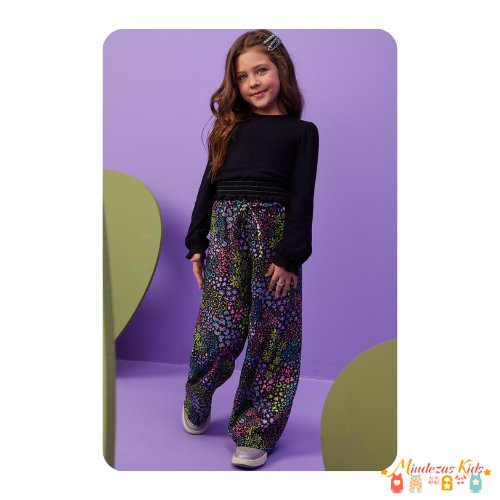 Conjunto de blusa e calça wide leg Infanti