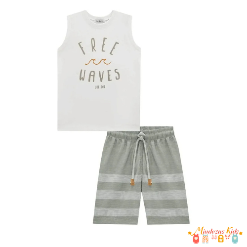 Conjunto Regata E Bermuda Tactel Premium Lucboo
