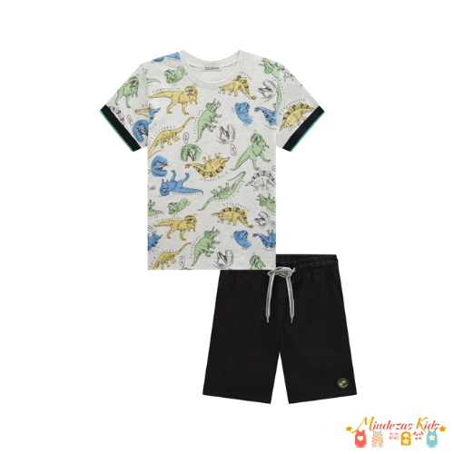 Conjunto de camiseta e bermuda em sarja Luc.boo