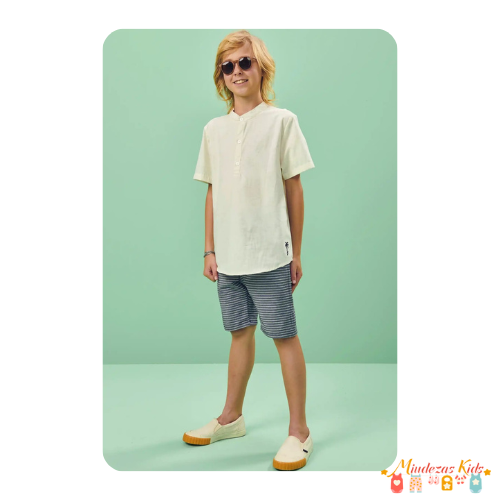 Conjunto camisa e bermuda sarja Luc.boo