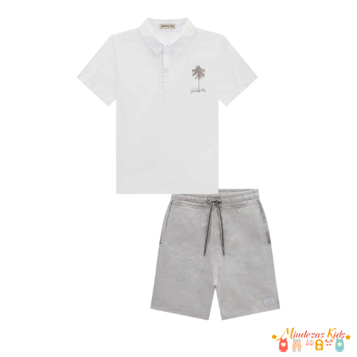 Conjunto camisa e bermuda sarja Luc.boo