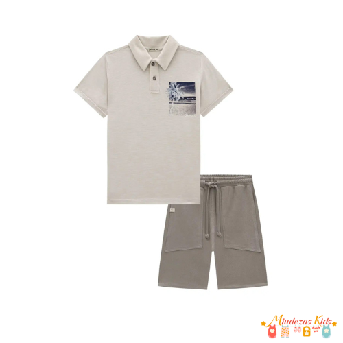 Conjunto camisa e bermuda sarja Johnny Fox