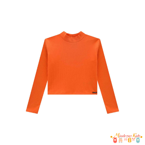 Blusa boxy gola alta em canelado Vic&Vicky