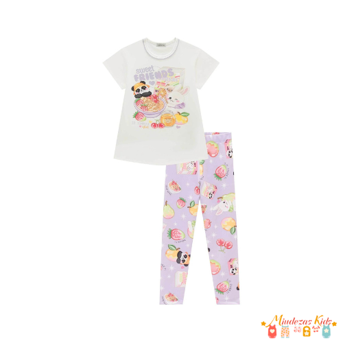 Conjunto de camiseta over e legging Infanti