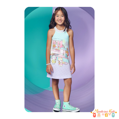 Vestido Ice Cream em fly tech Infanti