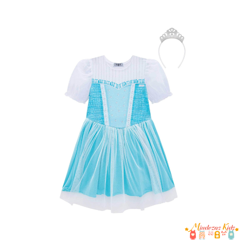 Fantasia de princesa kukiê (vestido + arco)