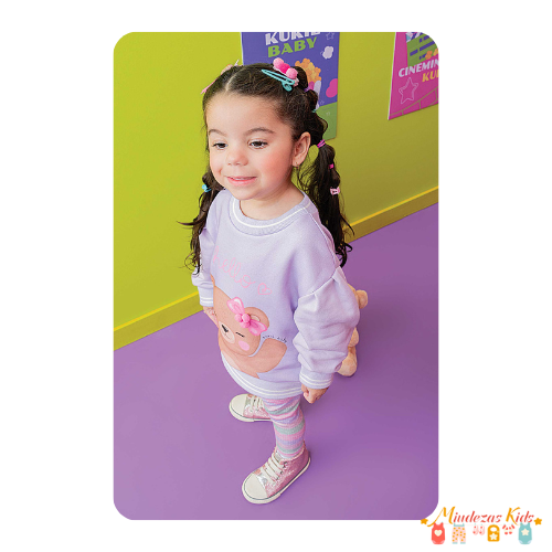 Blusão em moletom com pelúcia Kukiê