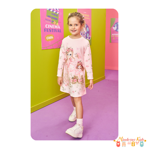 Vestido em fly tech Kukiê