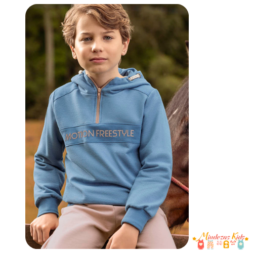 Conjunto de casaco com capuz e calça em moletom Angerô