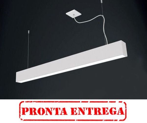 PRONTA ENTREGA / Pendente Usina Design Retangular Slim Acrílico 65x8 Tropical T8 4006/65f Hall Salas