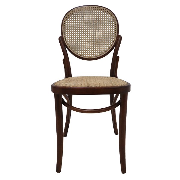 Kit 2x Cadeira Trendhouse Madeira Natural Vergada Escuro Encosto Oval Assento Palha Trançada Panama