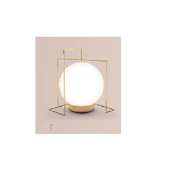 Abajur LUMINÁRIA DE MESA Klaxon Iluminação CÂMPANULA I Aramado Esfera Bola de Vidro Moderna 13,5 cm x 18,5 cm x 12 cm