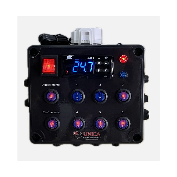 Painel Controlador Coel Com 8 Tomadas E 8 Botões + Timer