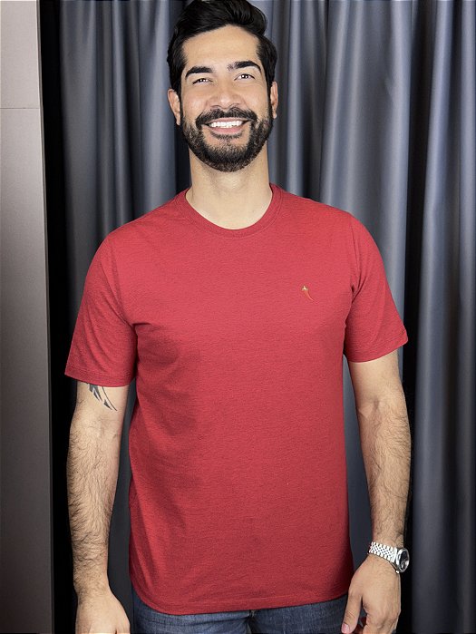 CAMISETA MESCLA BÁSICA VERMELHA/PRETA