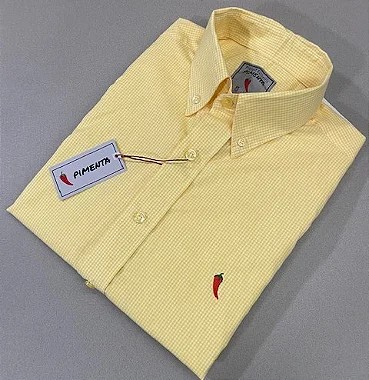 CAMISA MASC. MICRO XADREZ AMARELO