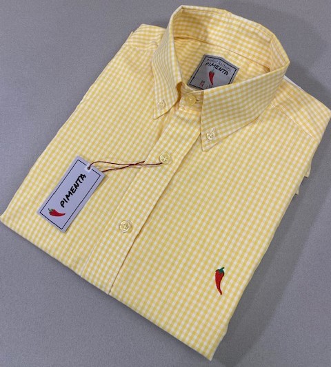 CAMISA MASC. XADREZ MÉDIO AMARELO