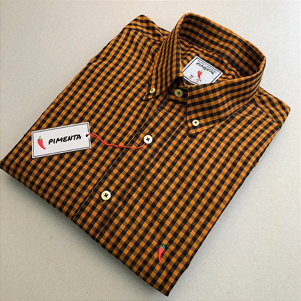 CAMISA XADREZ GRANDE - REF: 04 CLR - LARANJA