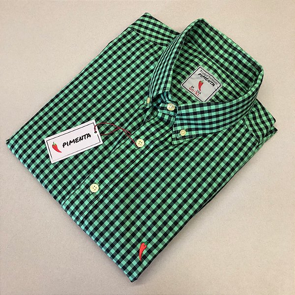 Camisa xadrez masculina discount verde e preta