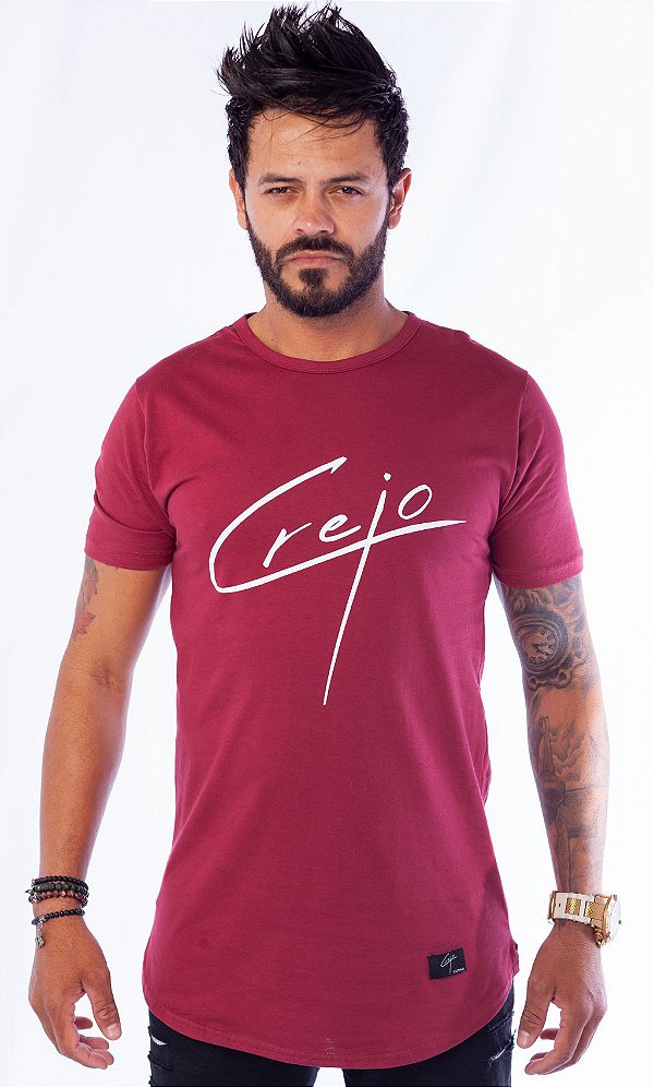 Camiseta Creio Clothing  - Bordô