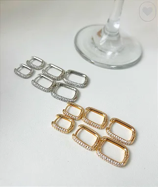 Brinco Trio Argola Caty Zirconia