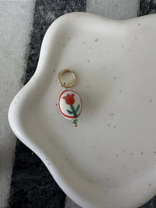 Pingente Porcelana Flor