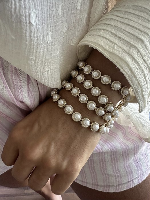 Pulseira Perolinhas Douradas