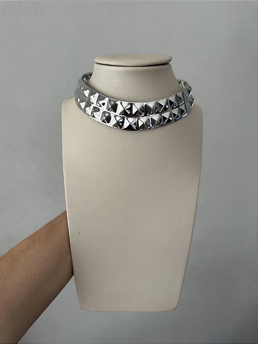 Choker Aro Prata Spikes