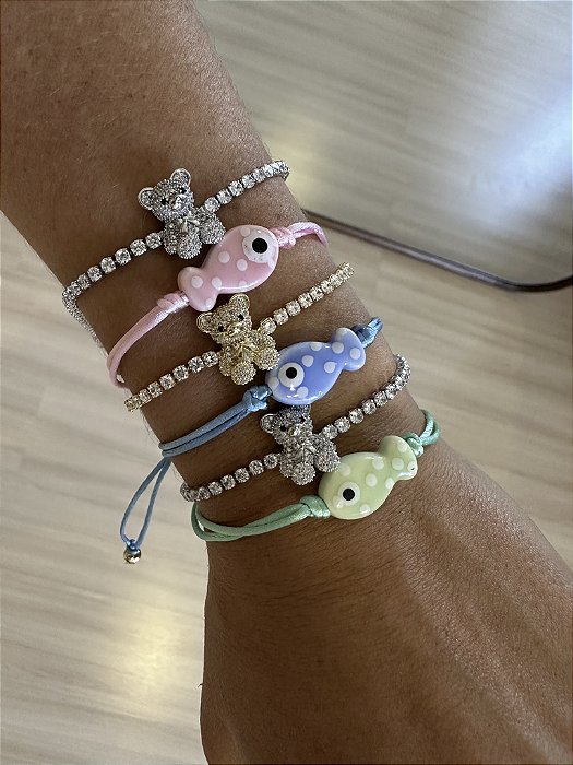 Pulseira Riviera Ursinho Prata