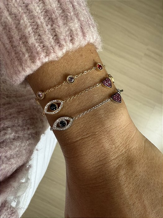 Pulseria Olhinho Grego Aço