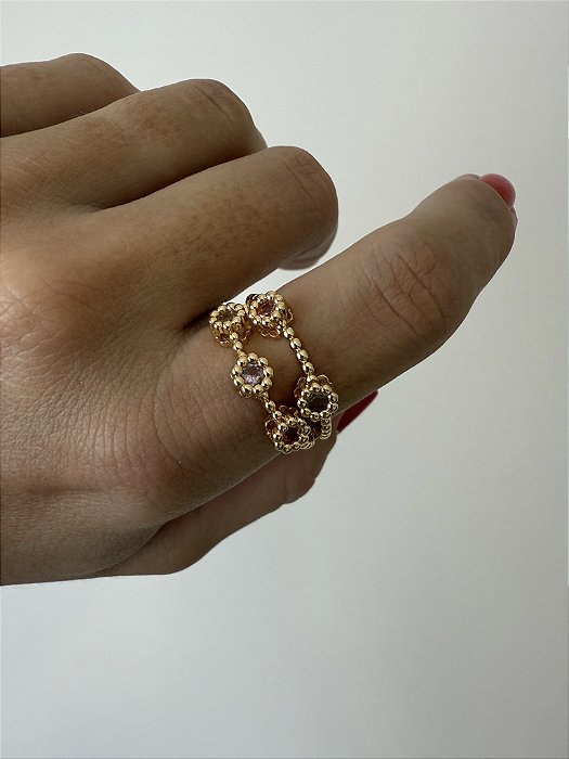 Anel Duplo Zirconias