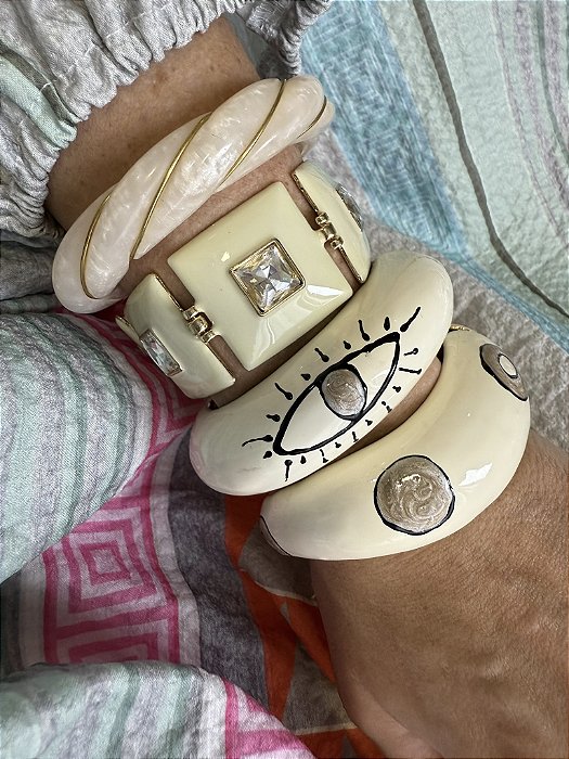 Pulseira Olho Grego Off White