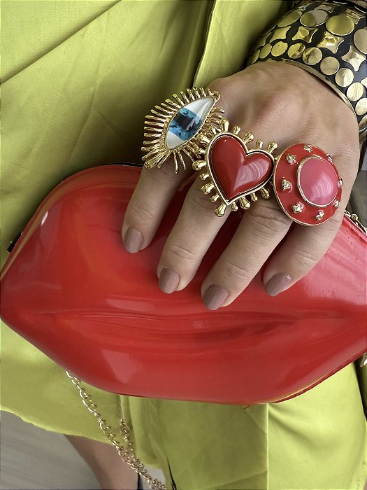 Anel Vermelho Coração