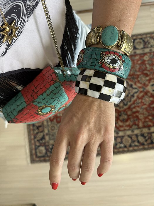 Pulseira Indiana Pedra Turquesa