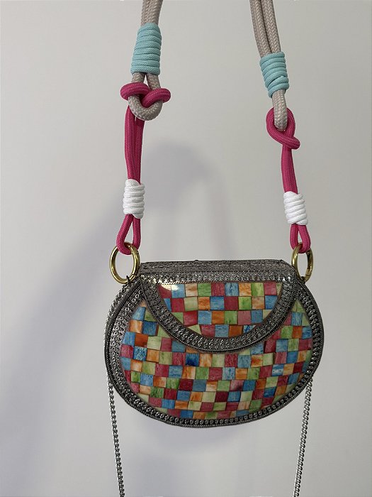 Bolsa Indiana Quadriculada Colorida