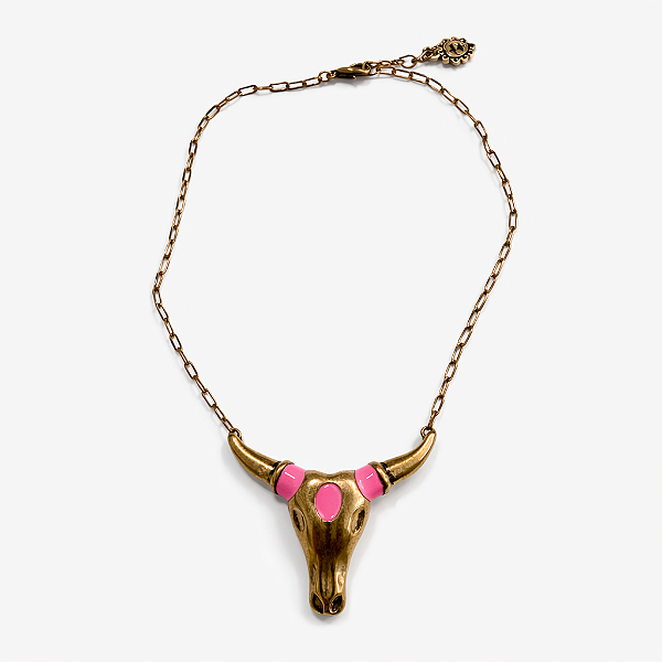 Colar Touro Dourado e Pink