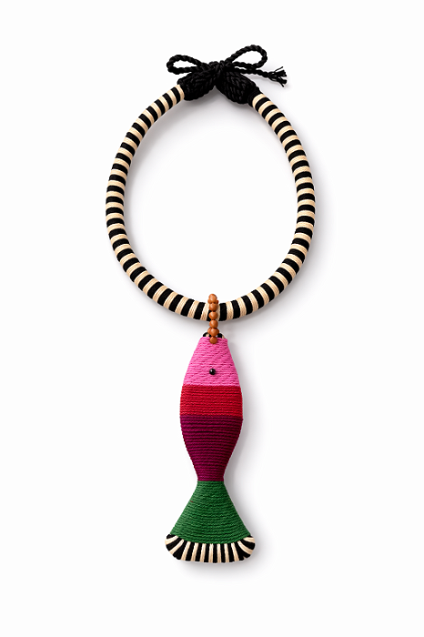 Colar Sardinha Preto e Branco