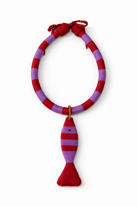 Colar Sardinha Roxo e Vermelho