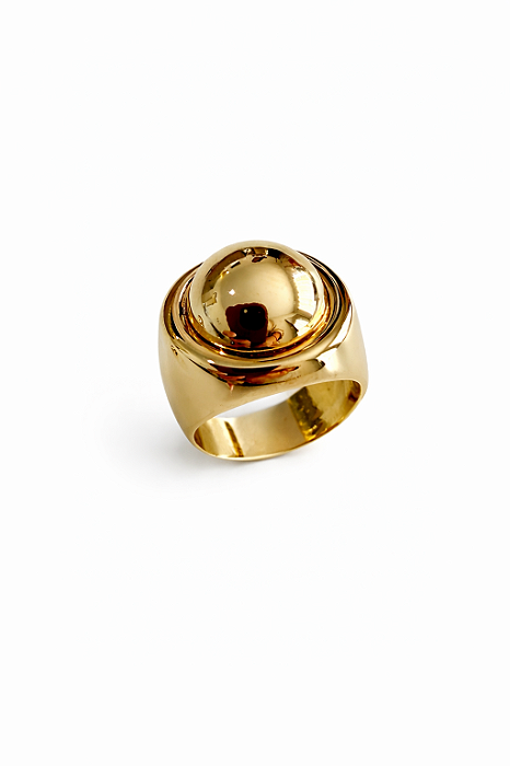 Anel Esfera Dourado