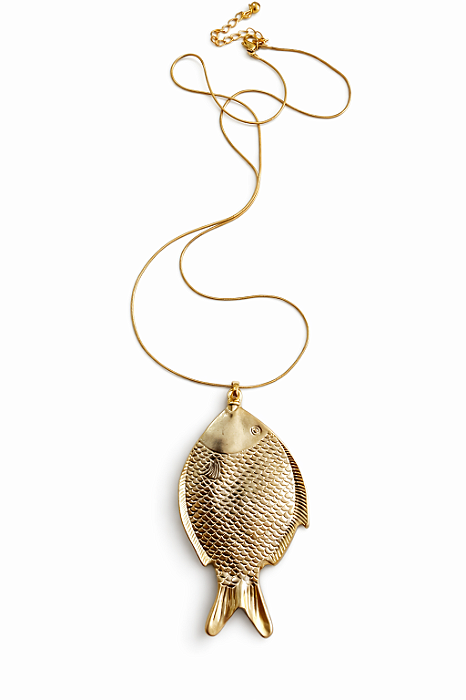 Colar Longo Peixão Dourado